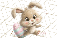 Quirky Easter Bunnies Clipart, Cute Cartoon Bunnies Png Product Image 2