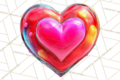 Bright Valentine Rainbows, Red Pink Hearts, Glossy Love Product Image 3