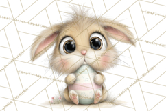 Quirky Easter Bunnies Clipart, Cute Cartoon Bunnies Png Product Image 3