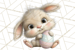 Quirky Easter Bunnies Clipart, Cute Cartoon Bunnies Png Product Image 4