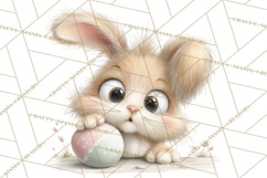 Quirky Easter Bunnies Clipart, Cute Cartoon Bunnies Png Product Image 5