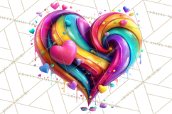 Bright Valentine Rainbows, Red Pink Hearts, Glossy Love Product Image 5