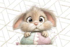 Quirky Easter Bunnies Clipart, Cute Cartoon Bunnies Png Product Image 2