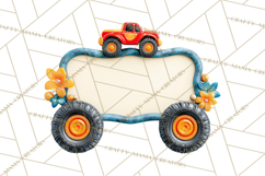 Monster Truck Birthday Party Clipart, Racing Celebration Png Product Image 4