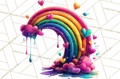 Bright Valentine Rainbows, Red Pink Hearts, Glossy Love Product Image 4