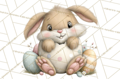 Quirky Easter Bunnies Clipart, Cute Cartoon Bunnies Png Product Image 5