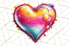 Bright Valentine Rainbows, Red Pink Hearts, Glossy Love Product Image 5