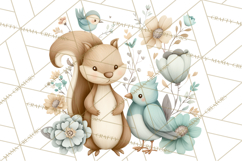 Spring Garden Animals Clipart, Whimsical Bunny Duck Frog Png Product Image 5