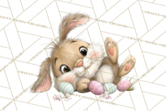 Quirky Easter Bunnies Clipart, Cute Cartoon Bunnies Png Product Image 2