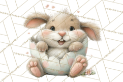 Quirky Easter Bunnies Clipart, Cute Cartoon Bunnies Png Product Image 3