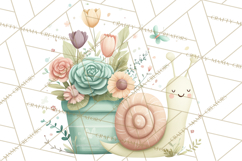 Spring Garden Animals Clipart, Whimsical Bunny Duck Frog Png Product Image 3