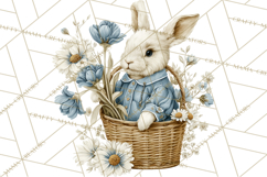 French Vintage Spring Clipart PNG, Pastel Bunny &amp; Floral Art Product Image 4