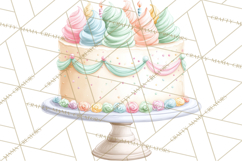 Pastel Birthday Clipart, Soft Party Decorations PNG, Festive Product Image 4