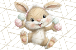 Quirky Easter Bunnies Clipart, Cute Cartoon Bunnies Png Product Image 5