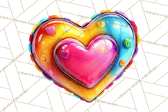 Bright Valentine Rainbows, Red Pink Hearts, Glossy Love Product Image 5