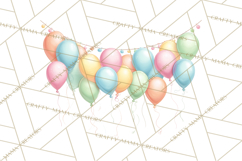 Pastel Birthday Clipart, Soft Party Decorations PNG, Festive Product Image 2