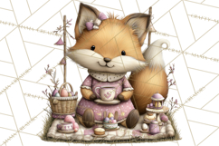 Easter Picnic Animal Clipart, Cute Spring Picnic PNG Product Image 2