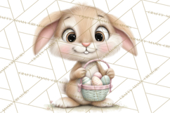 Quirky Easter Bunnies Clipart, Cute Cartoon Bunnies Png Product Image 3