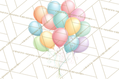 Pastel Birthday Clipart, Soft Party Decorations PNG, Festive Product Image 3