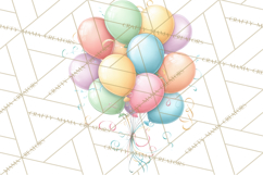Pastel Birthday Clipart, Soft Party Decorations PNG, Festive Product Image 4