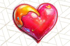 Bright Valentine Rainbows, Red Pink Hearts, Glossy Love Product Image 4