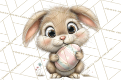 Quirky Easter Bunnies Clipart, Cute Cartoon Bunnies Png Product Image 5