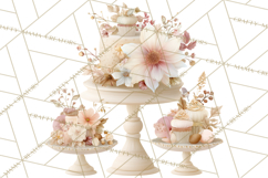 Wedding Cake Clipart PNG, Elegant Wedding Desserts Product Image 3