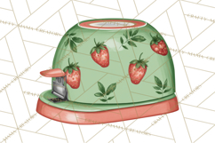 Strawberry Stationery Clipart, Pastel Office Supplies Png Product Image 4