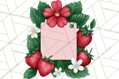 Strawberry Stationery Clipart, Pastel Office Supplies Png Product Image 3