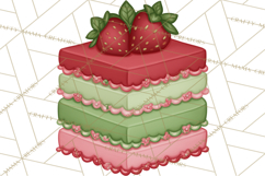 Strawberry Stationery Clipart, Pastel Office Supplies Png Product Image 4
