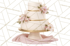 Wedding Cake Clipart PNG, Elegant Wedding Desserts Product Image 2