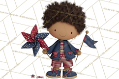 Patriotic Kids Clipart for 4th of July, USA Children PNG Product Image 2