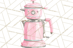 50s Retro Kitchen Clipart, Vintage 1950s Kitchen Appliances Product Image 2