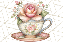 Tea Time Notes Clipart, Cozy Teapot and Cup Clip Art PNG Product Image 3