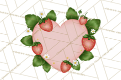 Strawberry Stationery Clipart, Pastel Office Supplies Png Product Image 3