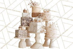 Wedding Cake Clipart PNG, Elegant Wedding Desserts Product Image 4