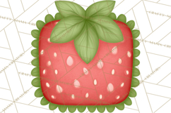 Strawberry Stationery Clipart, Pastel Office Supplies Png Product Image 5