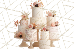 Wedding Cake Clipart PNG, Elegant Wedding Desserts Product Image 5