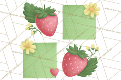 Strawberry Stationery Clipart, Pastel Office Supplies Png Product Image 2