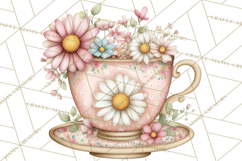 Tea Time Notes Clipart, Cozy Teapot and Cup Clip Art PNG Product Image 2