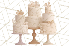 Wedding Cake Clipart PNG, Elegant Wedding Desserts Product Image 3