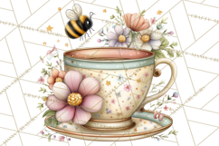 Tea Time Notes Clipart, Cozy Teapot and Cup Clip Art PNG Product Image 4