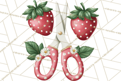 Strawberry Stationery Clipart, Pastel Office Supplies Png Product Image 3
