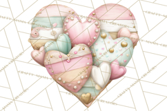 Rustic Valentine Decor Clipart, Burlap Heart PNG Product Image 3