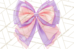 Bows Clipart, Girly Pastel Decorative Png, Layered Satin Product Image 3