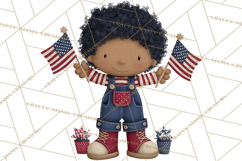 Patriotic Kids Clipart for 4th of July, USA Children PNG Product Image 3