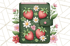 Strawberry Stationery Clipart, Pastel Office Supplies Png Product Image 5