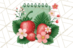 Strawberry Stationery Clipart, Pastel Office Supplies Png Product Image 4
