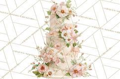 Wedding Cake Clipart PNG, Elegant Wedding Desserts Product Image 5