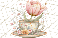 Tea Time Notes Clipart, Cozy Teapot and Cup Clip Art PNG Product Image 5
